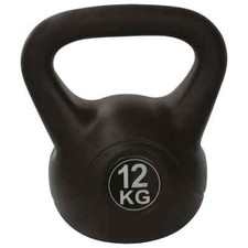 Kugelhantel Fitnessgewicht 12kg Schwarz Krafttraining - Tunturi PVC Kettlebell