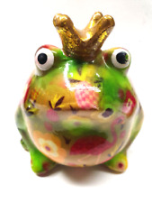 Pomme- Pidou, Froschkönig, Frosch, Spardose Keramik, Blumen u. Tiermuster
