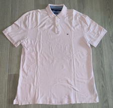 Tommy Hilfiger Polo Herren T Shirt Oberteil Rosa Custom Fit Gr XL TG/XG wie XXL