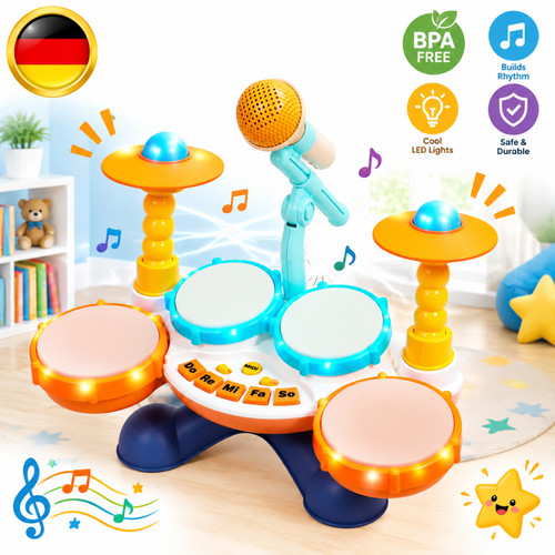 Kinder schlagzeug mit mikrofon - schlagzeug,