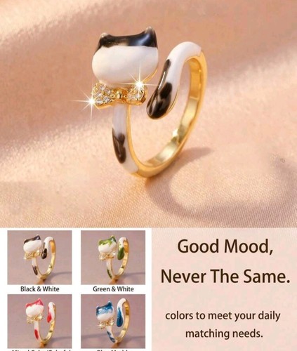 Vergoldeter katzen ring - katzen,