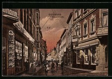 Siegburg, Ansichtskarte, Kaiserstrasse mit Geschäften 1922 