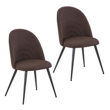 B-Ware SVITA ANITA 2-er Set Esszimmerstühle Polster-Stühle Stoff-Bezug Braun