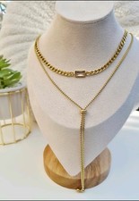 Doppelte Halskette Damen 18K