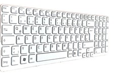 Weiß Tastatur mit Silber Rahmen ohne Beleuchtung version 2 für Sony Vaio SVE-17