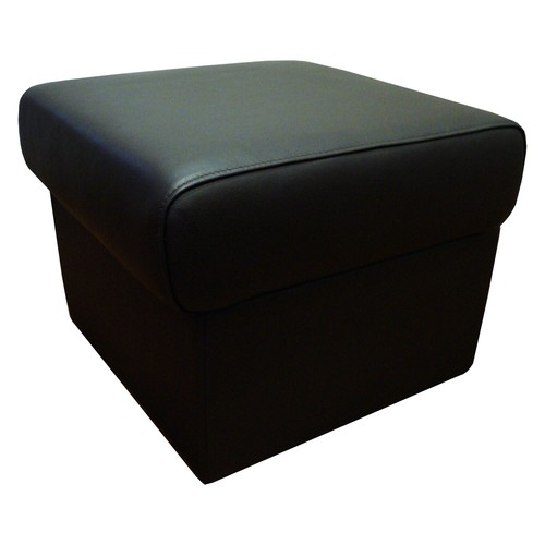 Schwarz echtleder hocker 50x50 - echtleder,