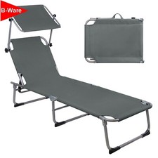B-WARE * Sonnenliege mit Dach verstellbarer Rückenlehne Strandliege Liege Garten