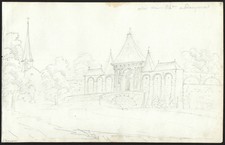 Dampierre-en-Burly chateau Loiret Centre-Val de Loire dessin drawing 1800