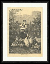 Vesperbrod Knaus Kräuter Gänse Tiere Garten Holzzaun Fütterung  Faksimile_E 5554