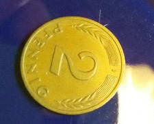 DM- Geld Münze:  2 Pfennig