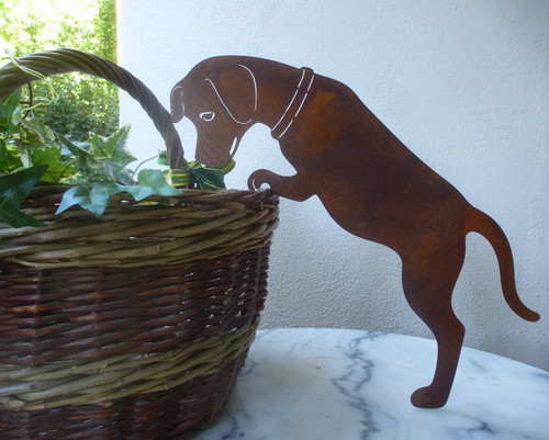 Großer rostiger deko hund - großer,
