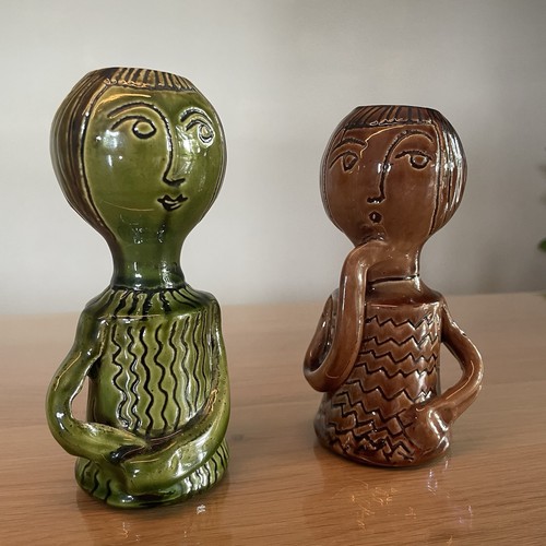 Ton stabkerzenhalter vase - 2,