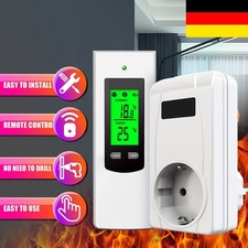Funk Temperatur Steckdosen mit LED Thermostat Heizung Infrarotheizung Steuerung.
