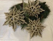 3 tlg.?Großer Metall - Glitzer ~ 3 D ~ Christbaumschmuck?STERNE ?27cm + 21cm