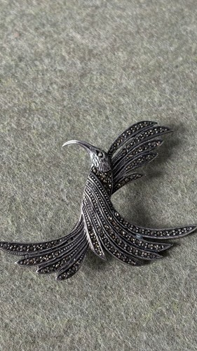 Fliegender kolibri brosche - kolibri, 925