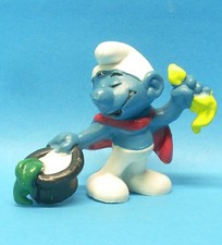 20114 ZAUBERER Schlumpf : Nr. 3 Tuch dunkelgrün Mantel dunkelrot Schleich HK