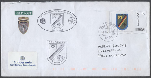 Bund 2012 feldpostbrief isaf - bund,