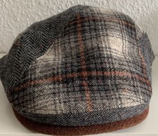 GÖTTMANN Schiebermütze Flatcap Cap Wolle, mehrfarbig, Muster, Gr. 58 cm