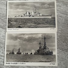 2 Postkarten Kriegsschiffe Deutsche Marine ca. 1930er Jahre