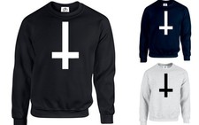 Umgedrehtes Kreuz Vergeudete Jugend Tumblr Anti Pullover Hipster Dope ( L.