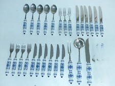 DDR ABS Porzellan 27 teiliges Besteck Set Porzellangriffe