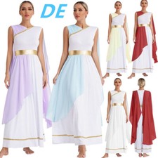 DE Damen Griechische Göttin Kostüm Cleopatra Kostüm Toga Kleid Mottoparty Outfit