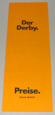 Prospekt Preisliste VW Derby