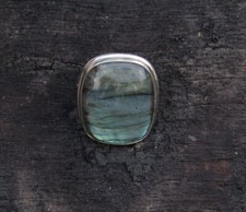 AAA+ Feuer Labradorite Kissen Edelstein 925 Sterlingsilber Ring Partywear