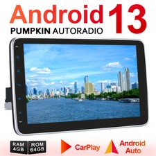 Pumpkin 10.1" Android 13 Autoradio 1 DIN GPS Navi Carplay 4GB 64GB WiFi OBD2 BT