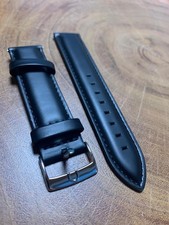 Lederuhrenarmband schwarz 20mm für Omega
