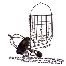 Kauenhaken Bergbau Eisen grau 36 cm mit Kauenkorb Pütt Bergmann Waschkaue Wäsche