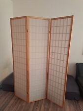 Paravent Holz Braun 3 teilig Raumteiler Sichtschutz Asiatisch