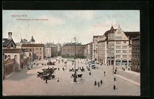 München, Centralbahnhof mit Bahnhofsplatz und Strassenbahn, Ansichtskarte 