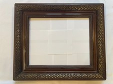 Bilderrahmen alt braun-goldfarben Holz Gründerzeit Belgien um 1910 Falz:26x21 T4