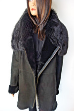 Stylischer  KRETZSCHMAR  Lammfellmantel  Gr.44 XXL Kragen  Pelzmantel Shearling