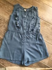 Strawberry Faire Jumpsuit Mädchen 116 5-6 Jahre Blau Superleicht Baumwolle Rüsch