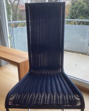 Neuwertiger TECTA B25 Kragstuhl Freischwinger in Chrom und Geflecht Dunkelblau