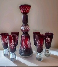 7-teiliges Gläserset rubinrot