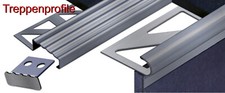 Treppenprofile Stufenprofile Fliesenprofile 3 Farben Edelstahl H 9-13.5mm L 2,5m
