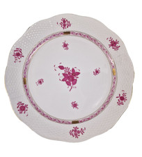 Platte groß rund Herend Apponyi purpur handbemalt Servierplatte rund 32,5 cm