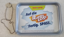 WEST LOTTO ♥ Auf die Rubbel Lose Fertig Spaß Vintage Tablett Schale eckig 21,5x6