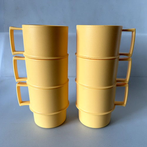Stapelbare tupperware gelb - 6x,