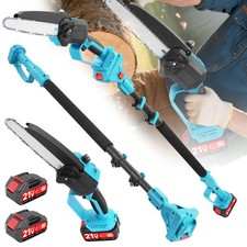 8'' 2IN1 Akku Kettensäge Teleskop Astsäge Hochentaster Astkettensäge mit 2 Akkus