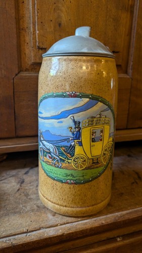 Liter stein krug jugendstil - liter,