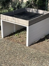 Mähroboter-Garage Holz groß XL XXL universal + Pflanzkasten, Unterstand Carport