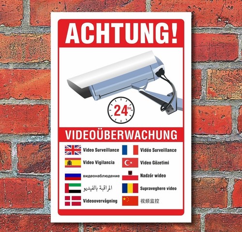 Schild videoüberwachung - schild,