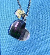 Swarovski Herzanhänger & Schmetterling mit Silberkette z.B. Muttertagsgeschenk