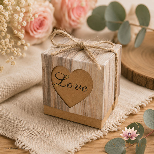 Geschenkbox würfel mit herz - geschenkbox,