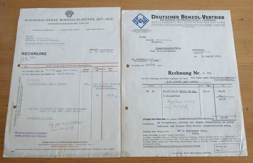 Alte rechnung rhenania ossag - rechnung, rhenania-ossag