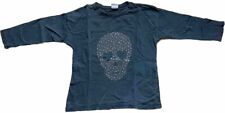 ? Zara Shirt Langarmshirt Totenkopf mit Glitzer Gr. 116 ?